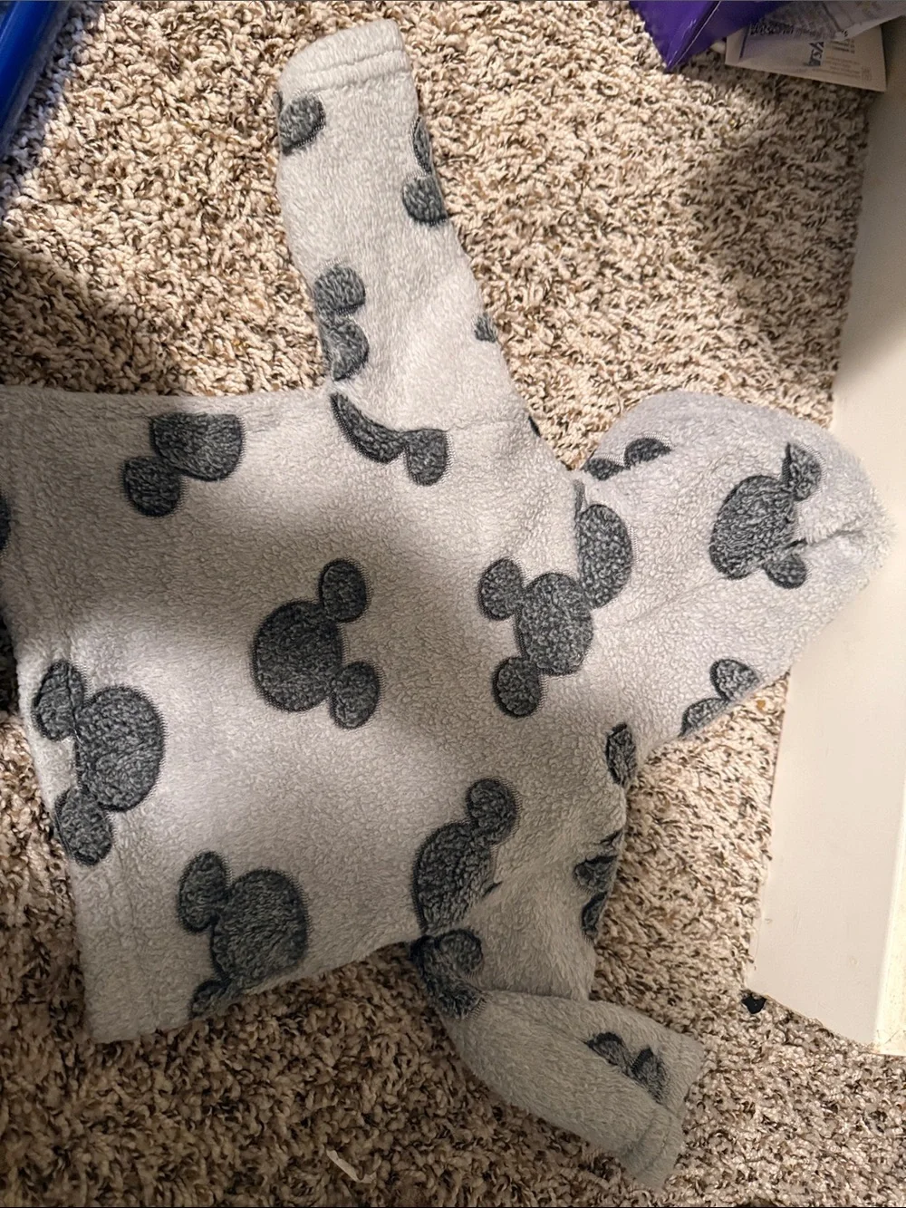 Disney Gray Fleece Hoodie with Dark Gray Mickey Silhouettes